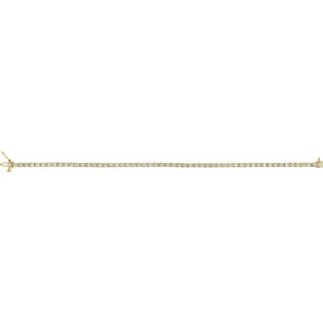 3CTW Diamond Tennis Bracelet made in yellow gold show full length 