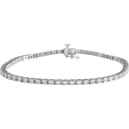 3CTW Diamond Tennis Bracelet Set in white gold 
