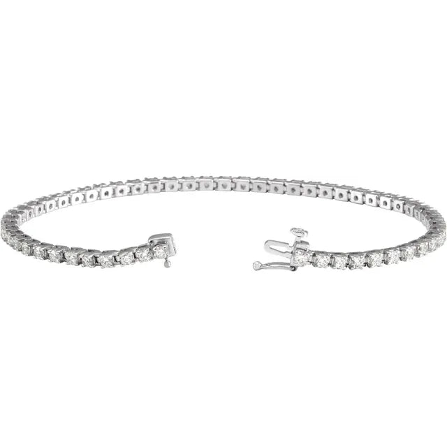 3CTW Diamond Tennis Bracelet with an open clasp set in white gold 
