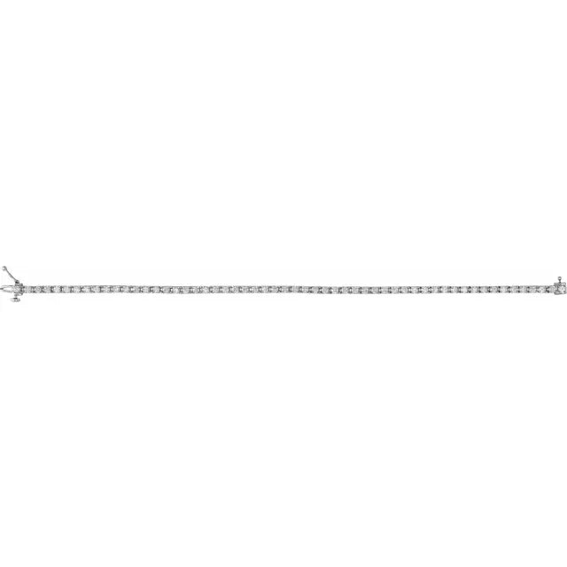 3CTW Diamond Tennis Bracelet Set in white gold showing full length 
