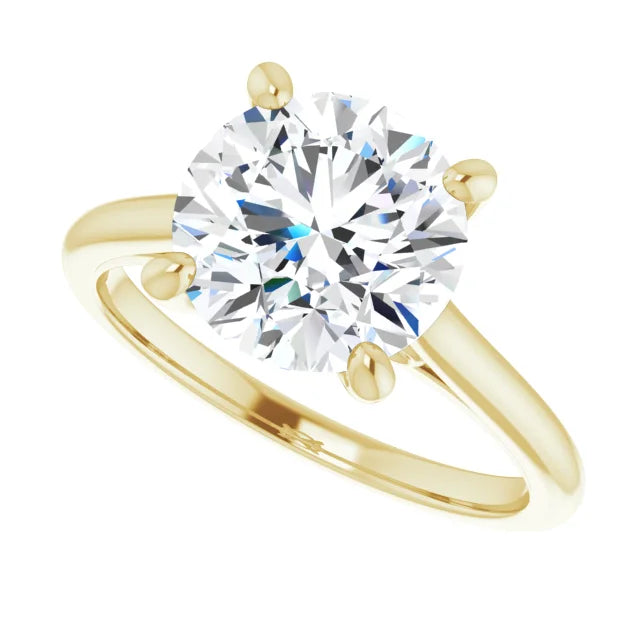 3 CT infinity Round Diamond solitaire engagement Ring in Yellow Gold