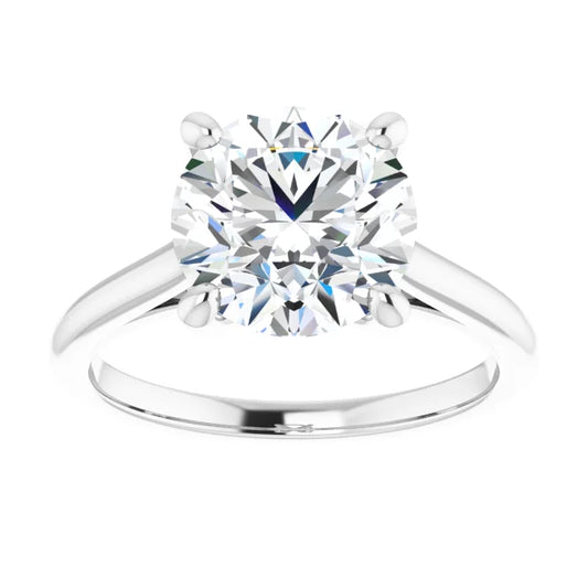 3 CT infinity Round Diamond solitaire engagement Ring in White Gold