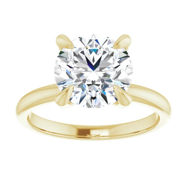 3 CT Round diamond solitaire engagement ring with claw prongs