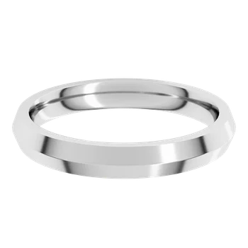 3 MM Comfort Fir Knife Edge Wedding Band made in white gold or platinum 
