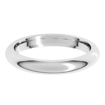 14K White gold or platinum 3MM Comfort Fit Domed Band 