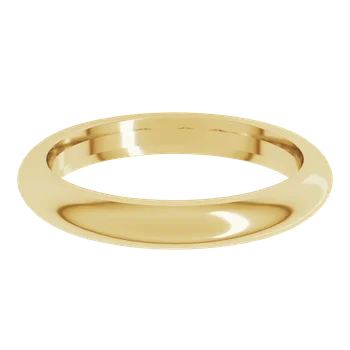 Yellow Gold 3MM Comfort Fit Domed Band 