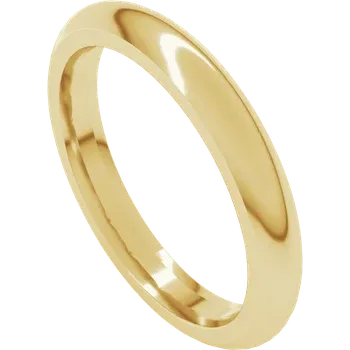 Sideway Picture for 3MM Comfort Fit Domed Band Set in yellow gold 