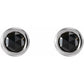Platinum Classic Rose-Cut Black Diamond Stud Earrings