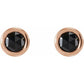 Rose Gold Classic Rose-Cut Black Diamond Stud Earrings