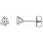 1/2 TW 3 Prong Martini Diamond Stud Earrings Set in white gold or platinum 