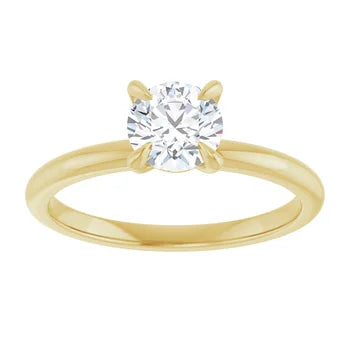 3/4 CTW Round solitaire diamond engagement ring 14k Yellow Gold