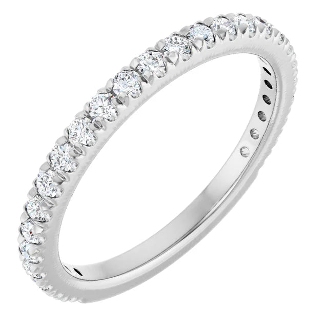 Sideway Picture for 3/8 CTW Diamond French-Set Anniversary Set in white gold or platinum 