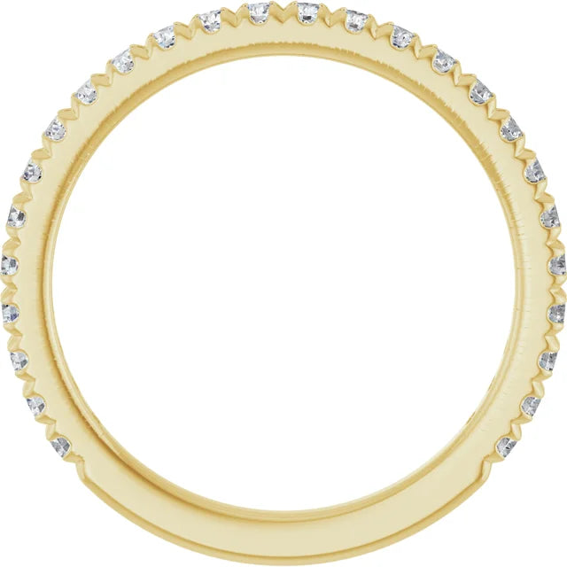 Full Picture for 3/8 CTW Diamond French-Set Anniversary Wedding band Set in Yellow Gold