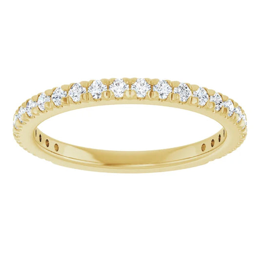 14K Yellow Gold 3/8 CTW Diamond French-Set Anniversary Wedding band 