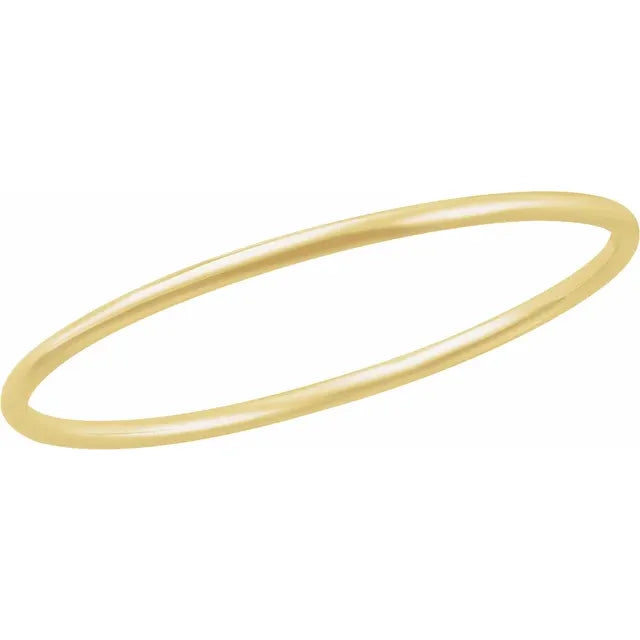 Side view for 3 MM Classic Gold Bangle Bracelet 