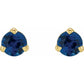 Natural Blue Sapphire Stud Earrings in yellow gold 