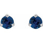 Natural Blue Sapphire Stud Earrings in white gold 
