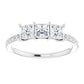  1+ CTW Three-Stones Diamond Engagement Ring Platinum