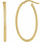 14K Yellow gold 41.5 mm Elongated Oval Tube Hoop Earrings 