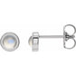 4 MM Moonstone Bezel-Set Solitaire Earrings in white gold or platinum 