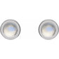 4 MM Moonstone Bezel-Set Solitaire Earrings 