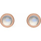 4 MM Moonstone Bezel-Set Solitaire Earrings Set in Rose gold
