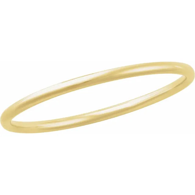 4MM Classic yellow Gold Bangle Bracelet 