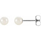 14K White Gold 4 mm Cultured White Akoya Pearl Earrings 