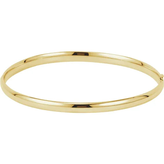 14K Yellow Gold 4 mm Hinged Bangle Bracelet 