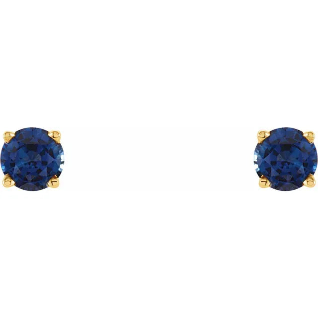 Blue Sapphire Stud Earrings – 4 MM