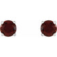 platinum 4 mm Natural Mozambique Garnet Stud Earrings