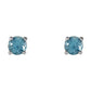 White gold 4 mm Natural Swiss Blue Topaz Stud Earrings