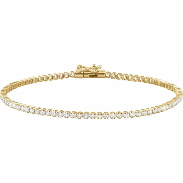 14 K Yellow Gold 14 K Gold 1 5/8 CTW Natural Diamond tennis Bracelet