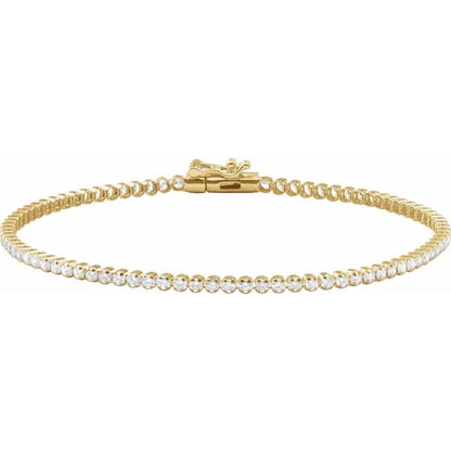 14 K Yellow Gold 14 K Gold 1 5/8 CTW Natural Diamond tennis Bracelet