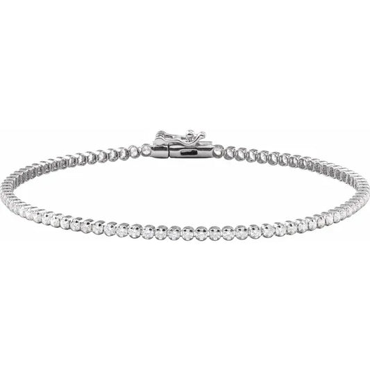 14 K White Gold 14 K Gold 1 5/8 CTW Natural Diamond Tennis Bracelet 