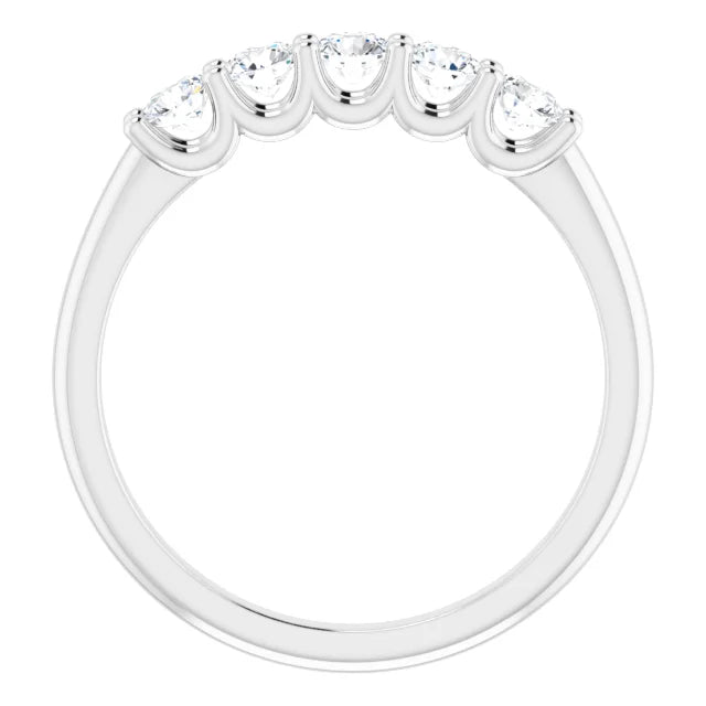 5 Stones 1/2 CTW Natural Diamond Anniversary Band