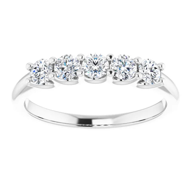 5 Stones 1/2 CTW Natural Diamond Anniversary Band