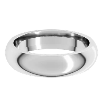 5MM Comfort Fit Classic Domed Band made in white gold or platinum 