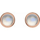 5 MM Moonstone Bezel-Set Solitaire Earrings Set in Rose gold
