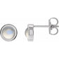 5 MM Moonstone Bezel-Set Solitaire Earrings Set in white gold or platinum 