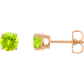 Rose gold 5 MM Natural Peridot stud earrings 
