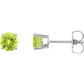 White gold 5 MM Natural Peridot stud earrings 