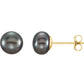 6 MM Black Cultured Peal earrings 
