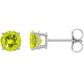 Natural Peridot Stud Earrings – 2.5 MM, 4 MM, 5 MM, 6 MM