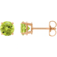 Natural Peridot Stud Earrings – 2.5 MM, 4 MM, 5 MM, 6 MM