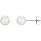 14K White Gold 6 mm Cultured White Akoya Pearl Earrings