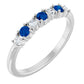 7 Stones Natural Diamond and Natural Sapphire Ring  White Gold Flipped Picture 