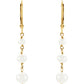 side picture of White Freshwater Pearl Earrings / 14K Yellow Gold Dangle Earrings