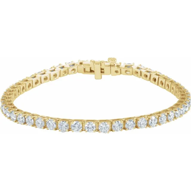 18K Yellow Gold 7 CTW Natural Diamond Tennis Bracelet