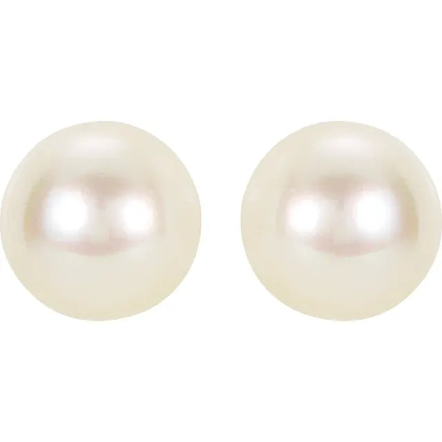 8 mm Cultured White Akoya Pearl Earrings